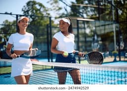 Amies quittant le terrain de padel